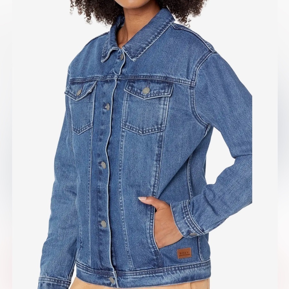 NWT ROXY Mountain Road Denim Jacket - Picture 2 of 7